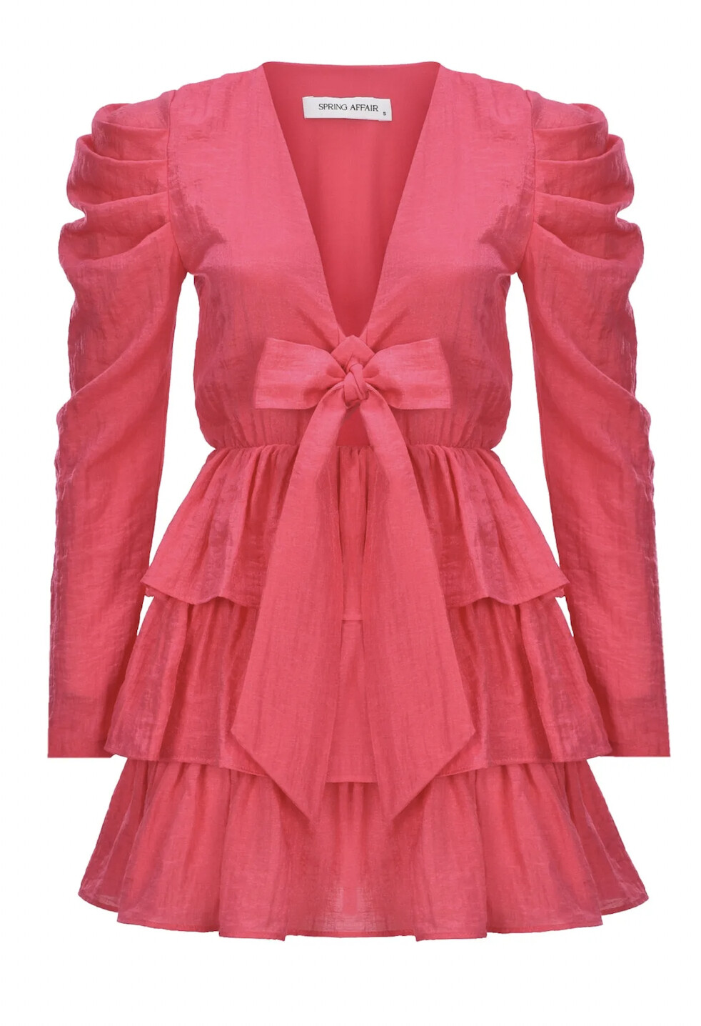 AURORA Bow Detailed Pink Mini Dress