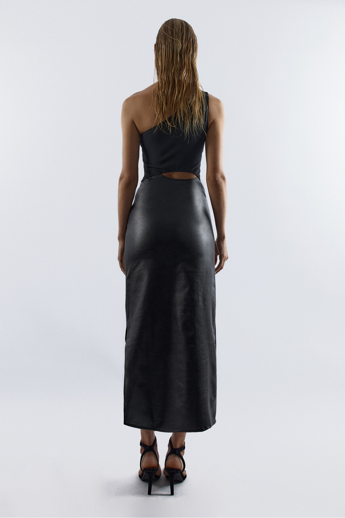 BELLA One Shoulder Maxi Black Dress