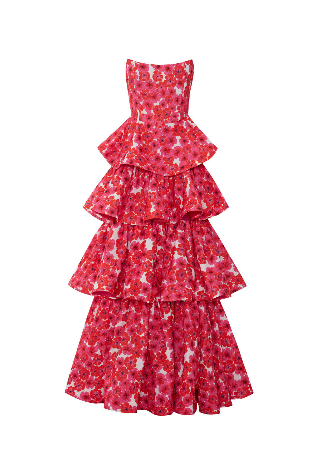 BLOOM Print Maxi Ruffle Dress