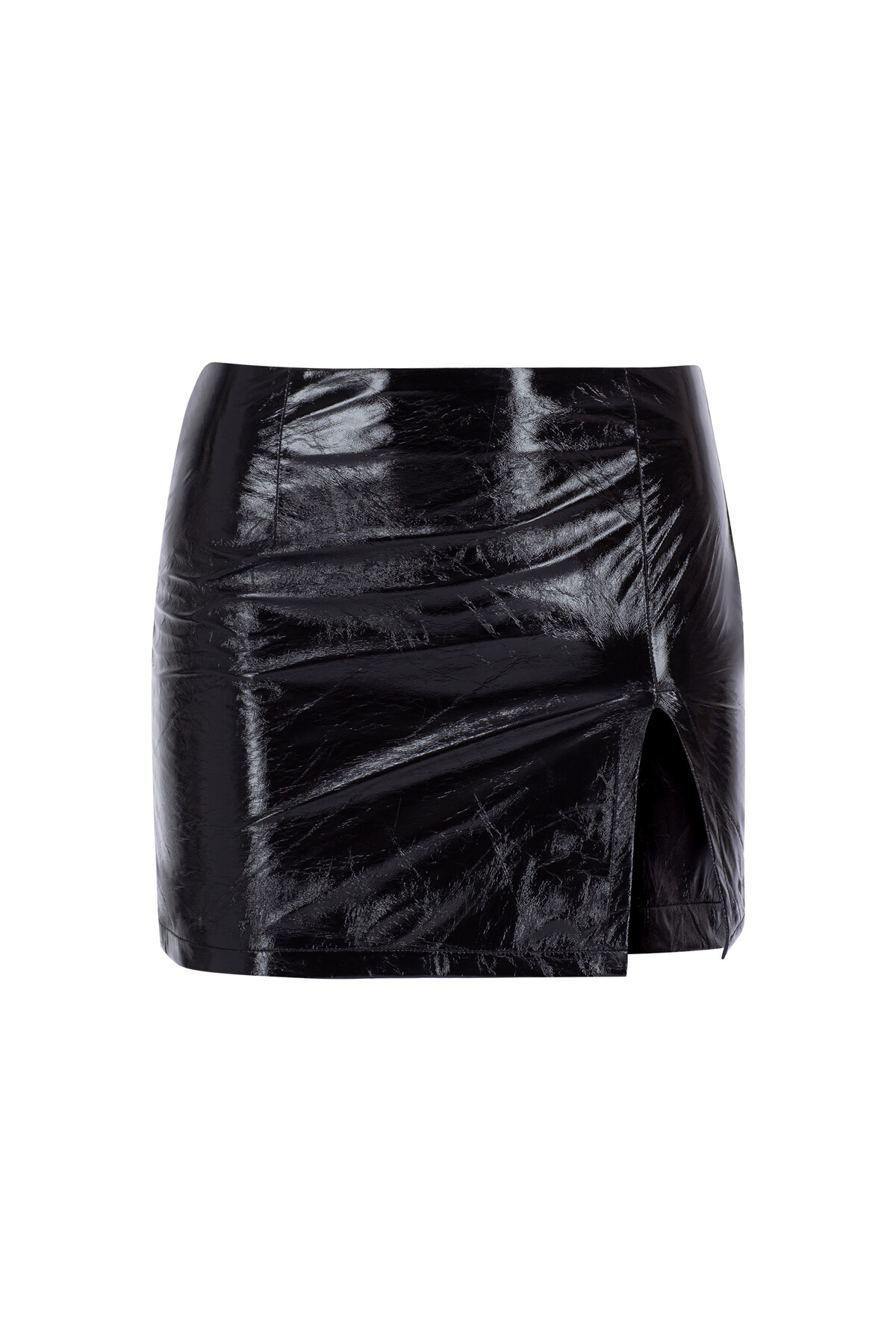SYDNEY High Slit Detailed Leather Skirt
