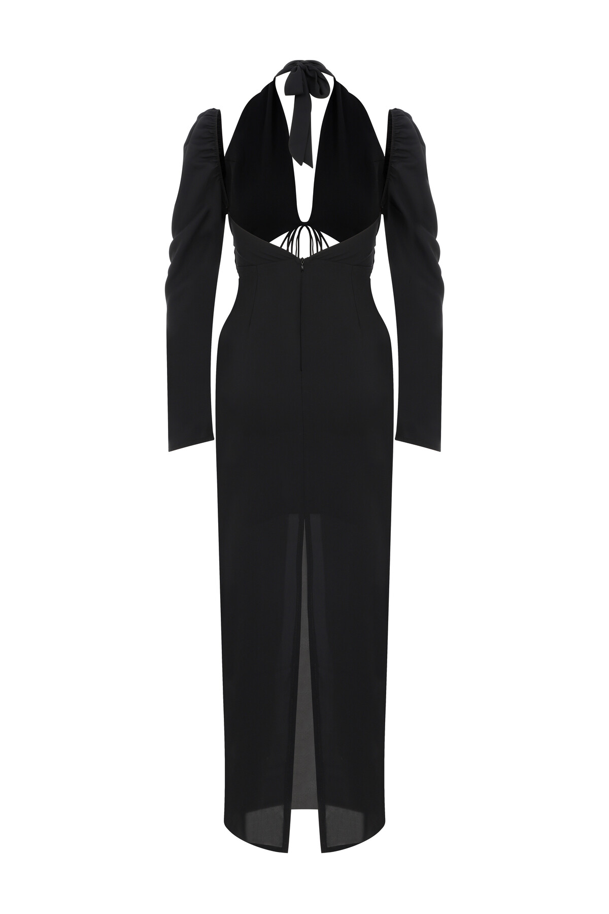 SIERRA Cut Out Detailed Midi Black Dress