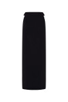 Asymmetric Detailed Black Maxi Skirt
