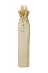Gold Zırh Halter Yaka Büstier Detayli Art Deco Elbise