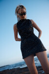 IRIS Derin Yan Dekolte Detaylı Mini Elbise