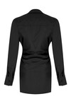 KELLY Asymmetric Cut Mini Black Shirt Dress