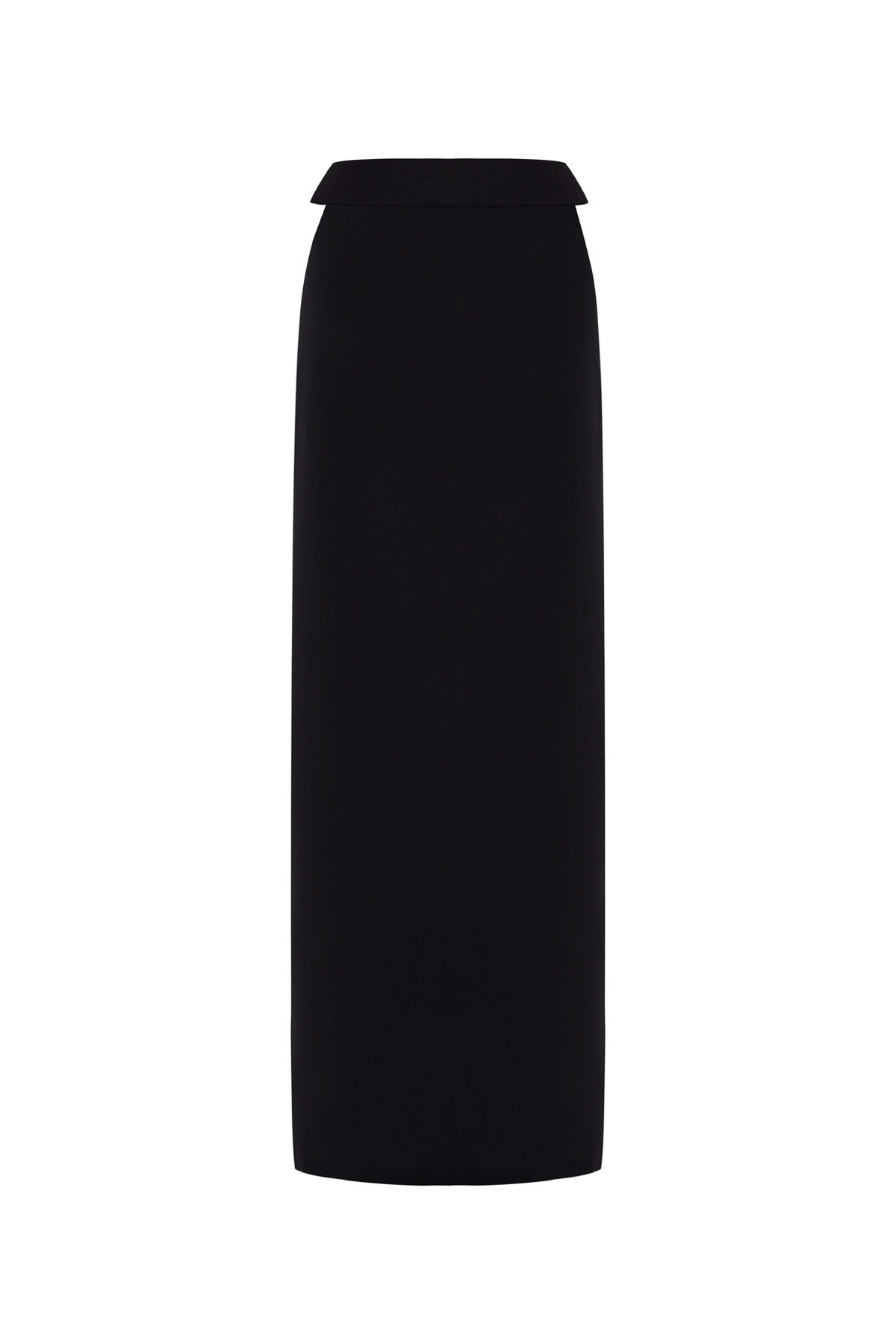 Black Maxi Skirt with Asymmetric Belt Detail