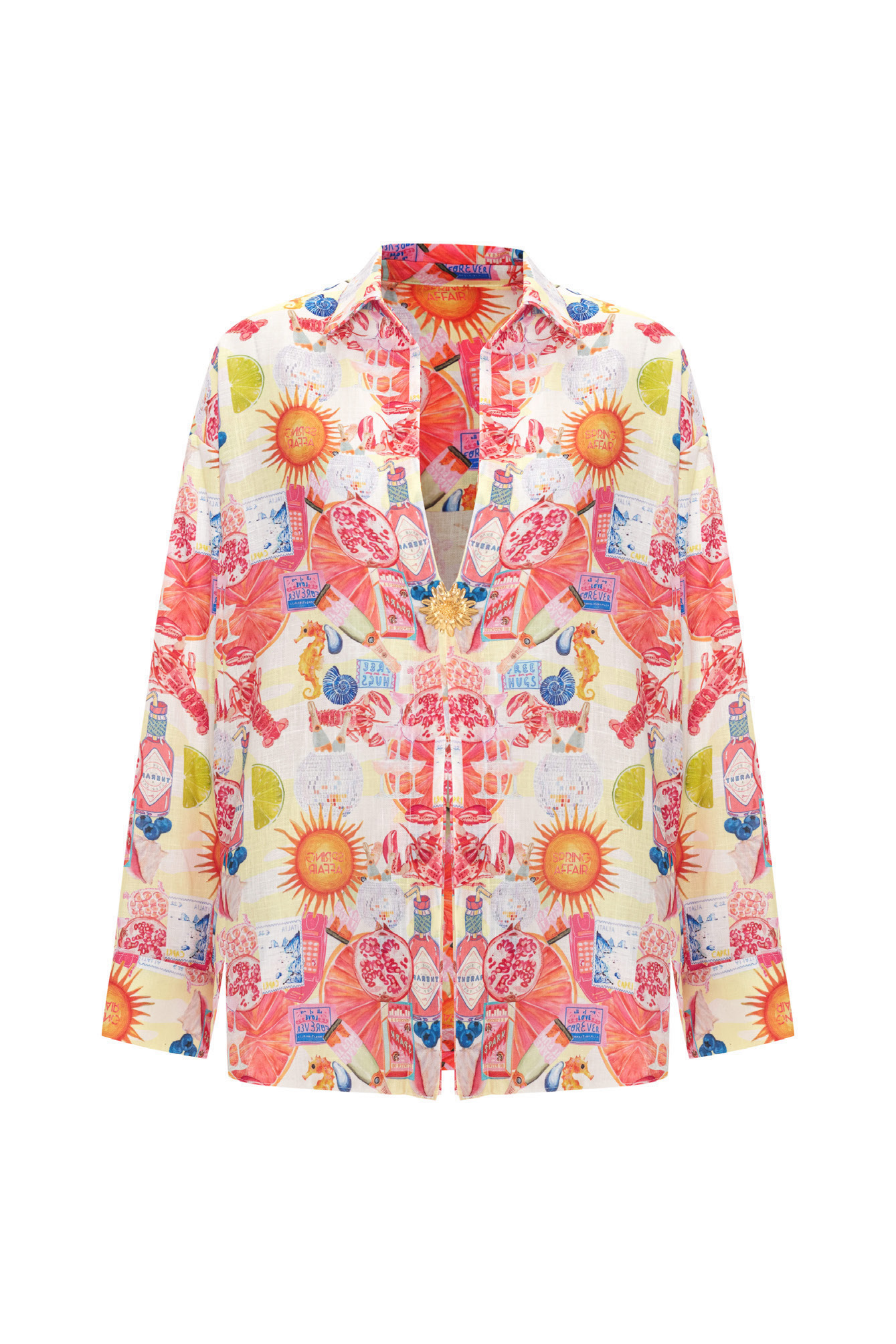 CAMPARI Print Spring Flower Detailed Shirt