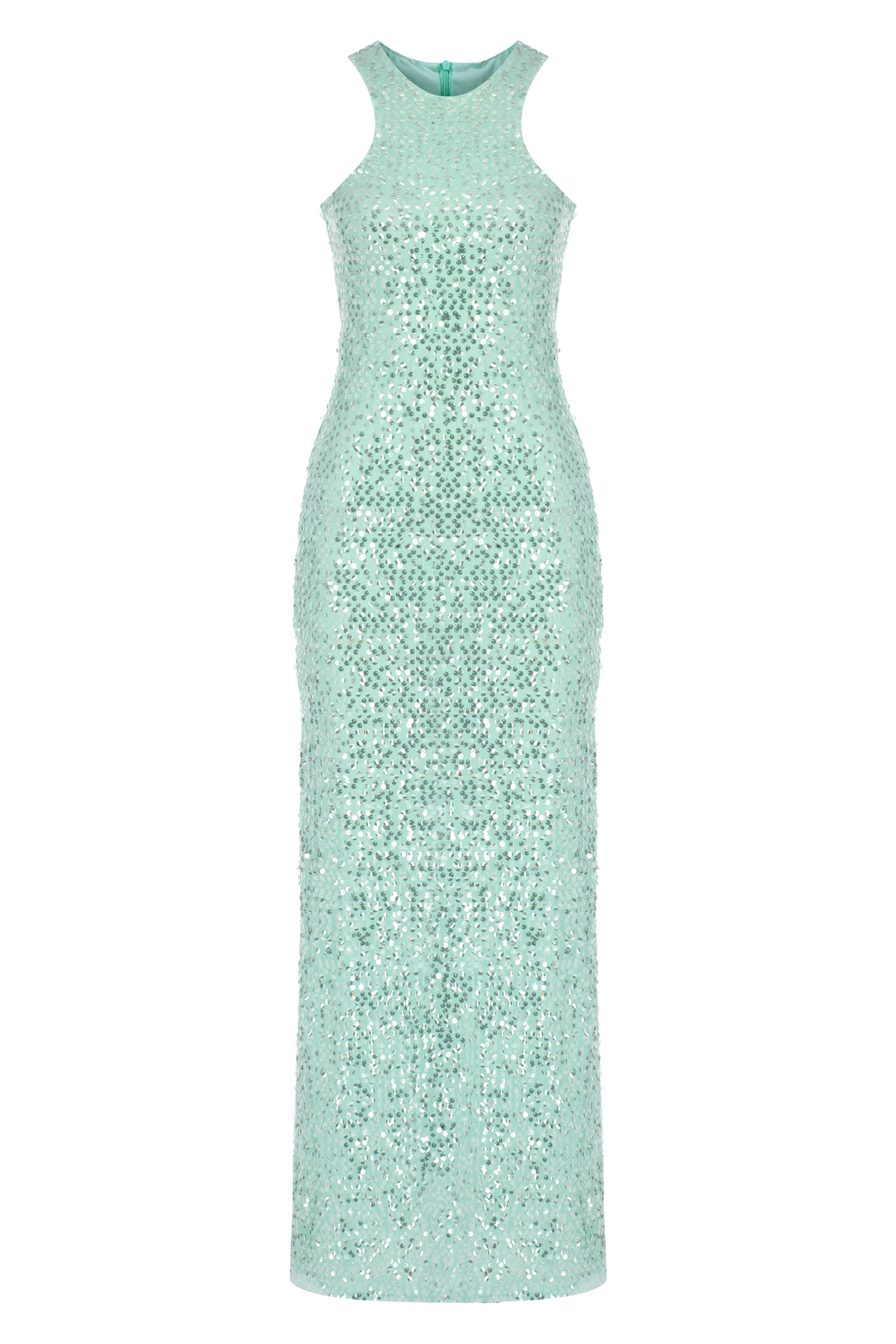 ELLE Halter Neck Glass Sequin Detailed Maxi Dress