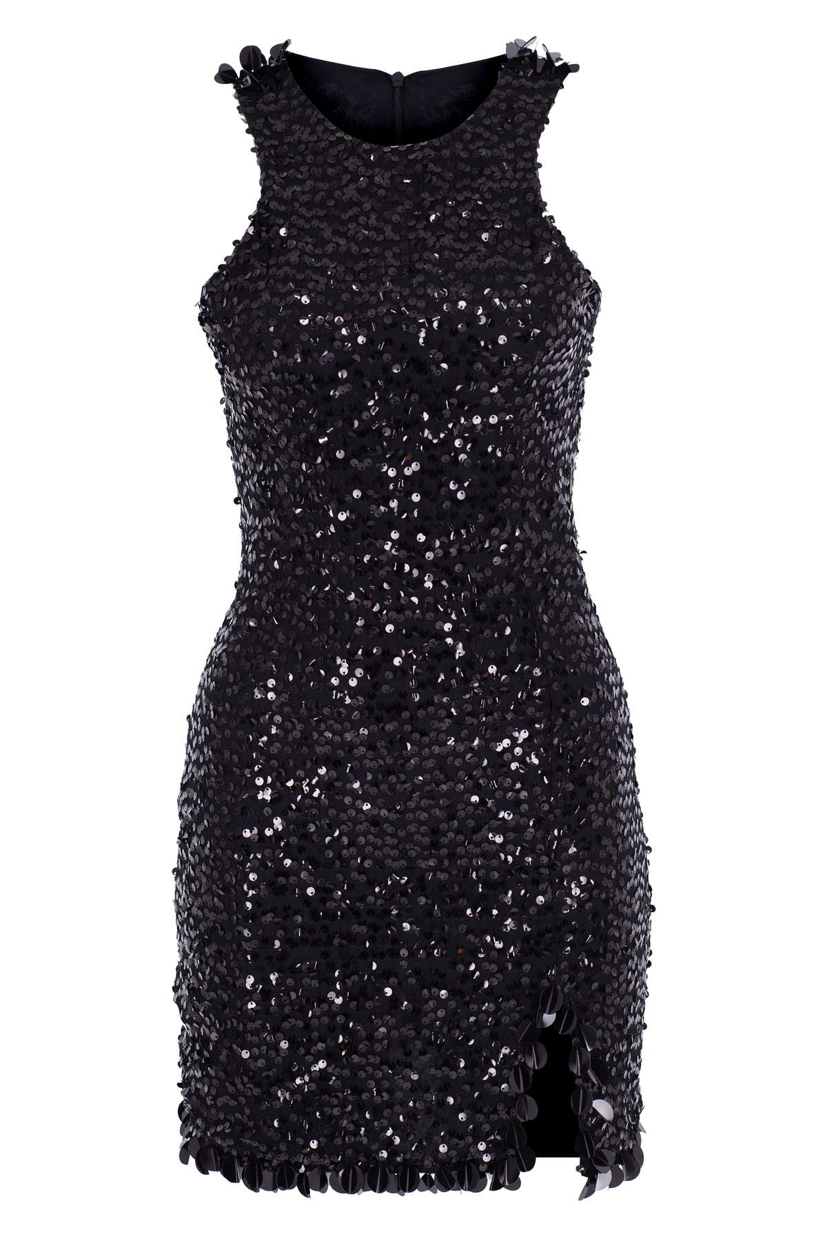 MONA Nero Sequin Detailed Embroidered Mini Dress