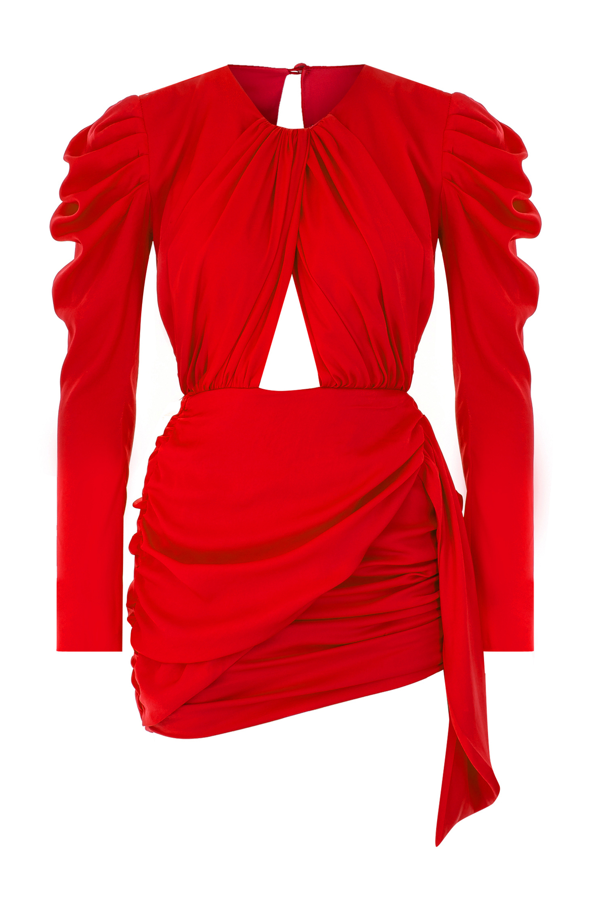 MONICA Mini Red Dress with Cutout Detail