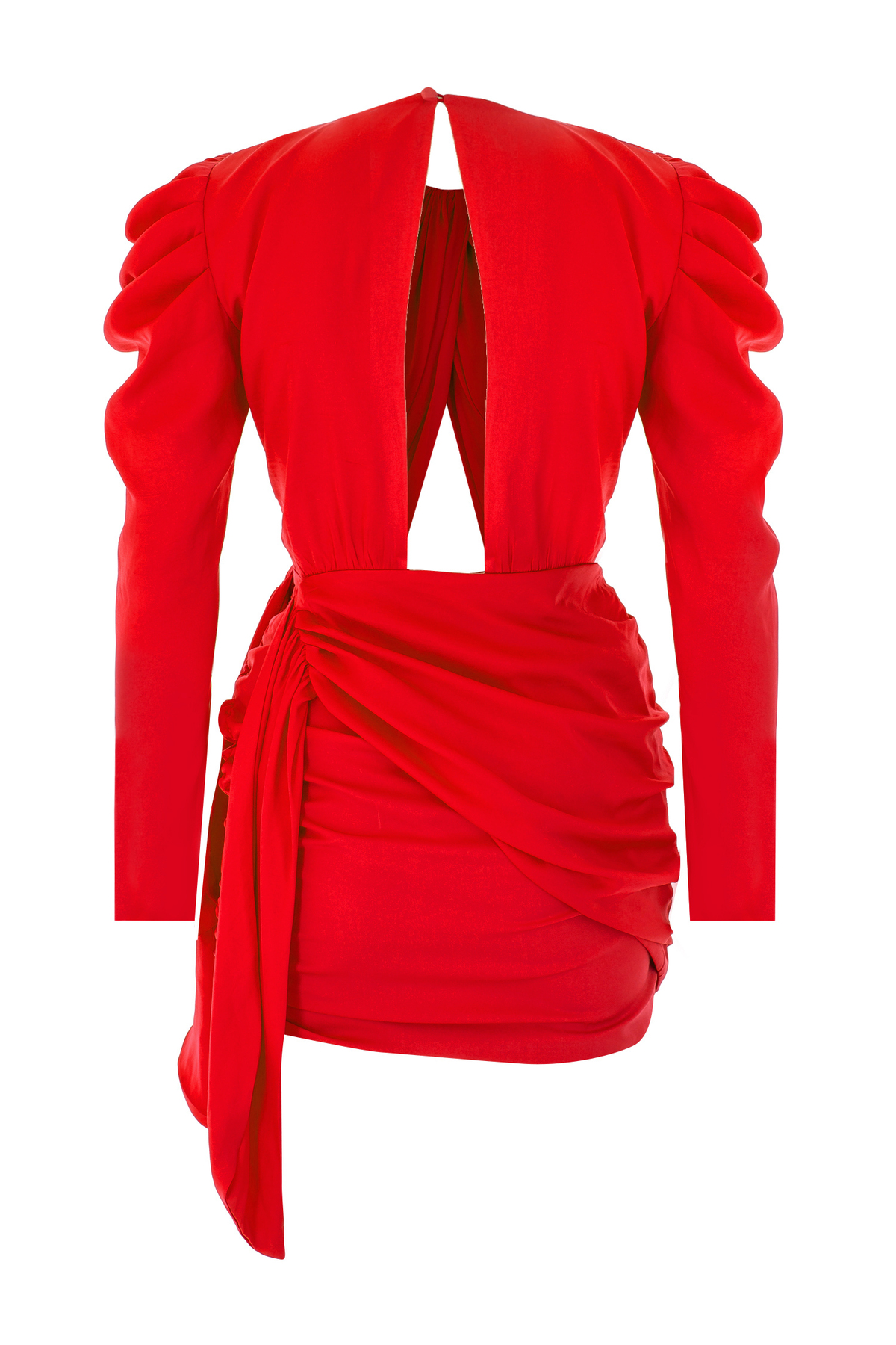 MONICA Mini Red Dress with Cutout Detail