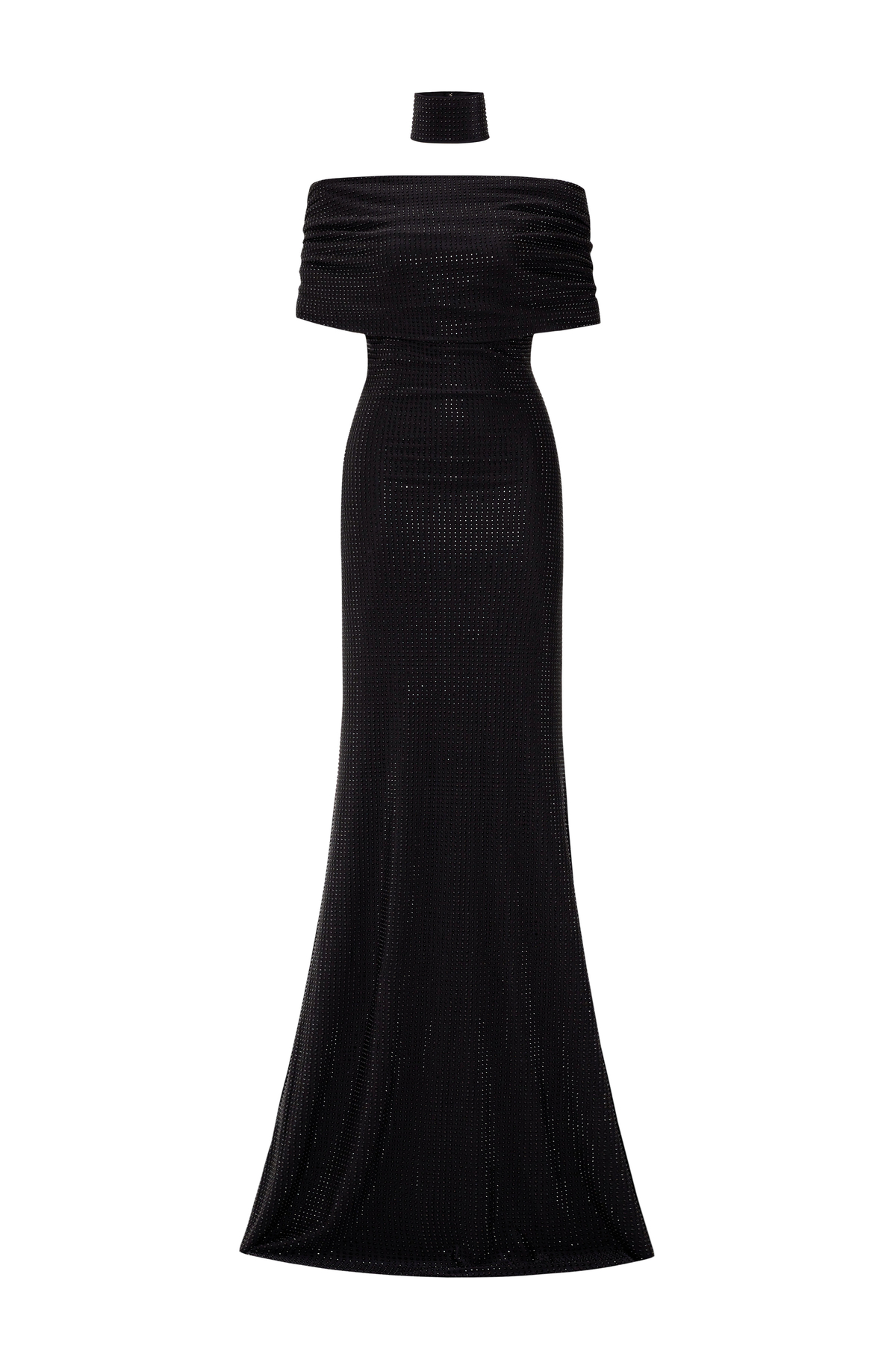 RHINE-STONE Stone Embroidered Evening Dress Maxi Dress