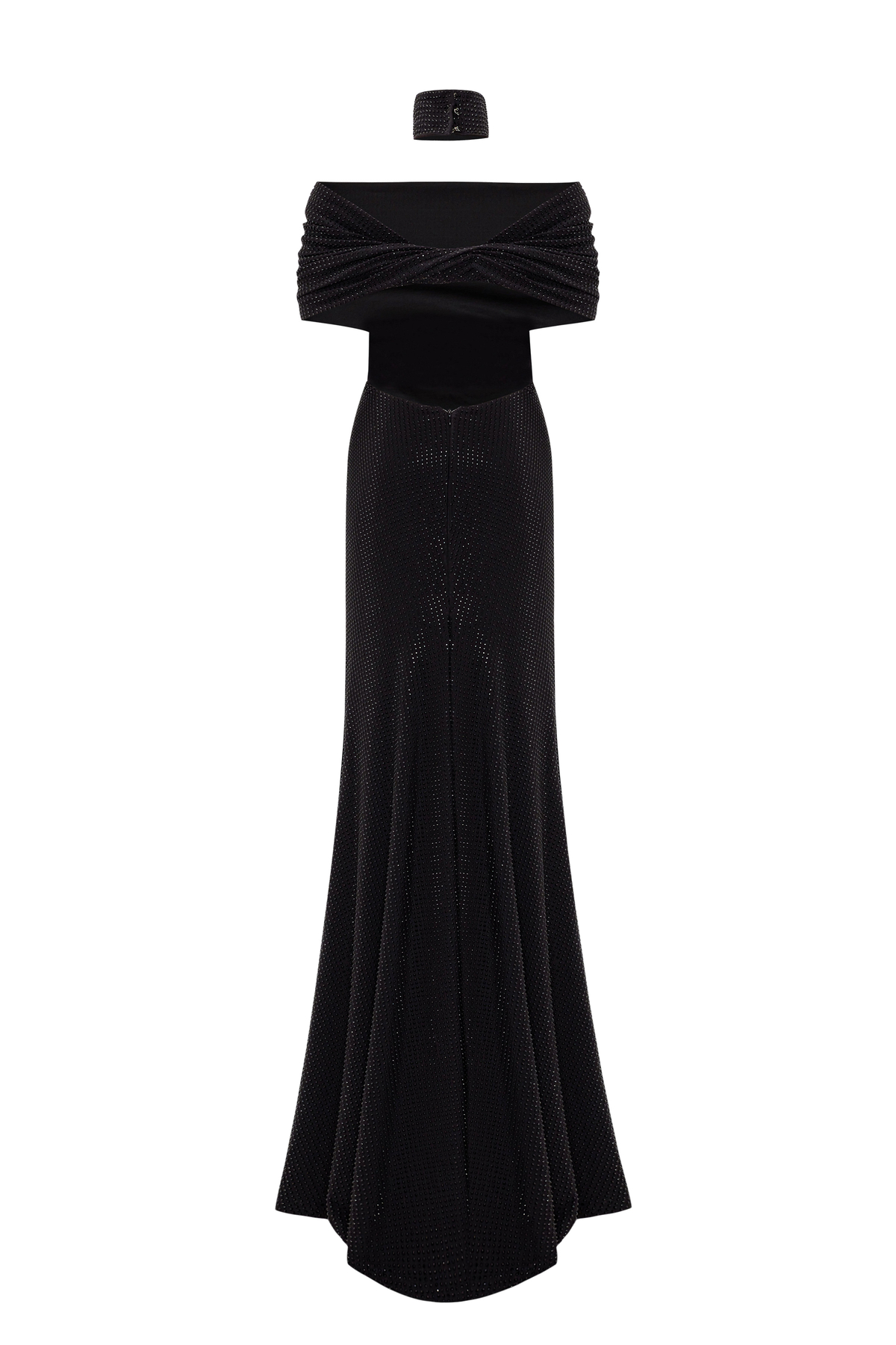 RHINE-STONE Stone Embroidered Evening Dress Maxi Dress