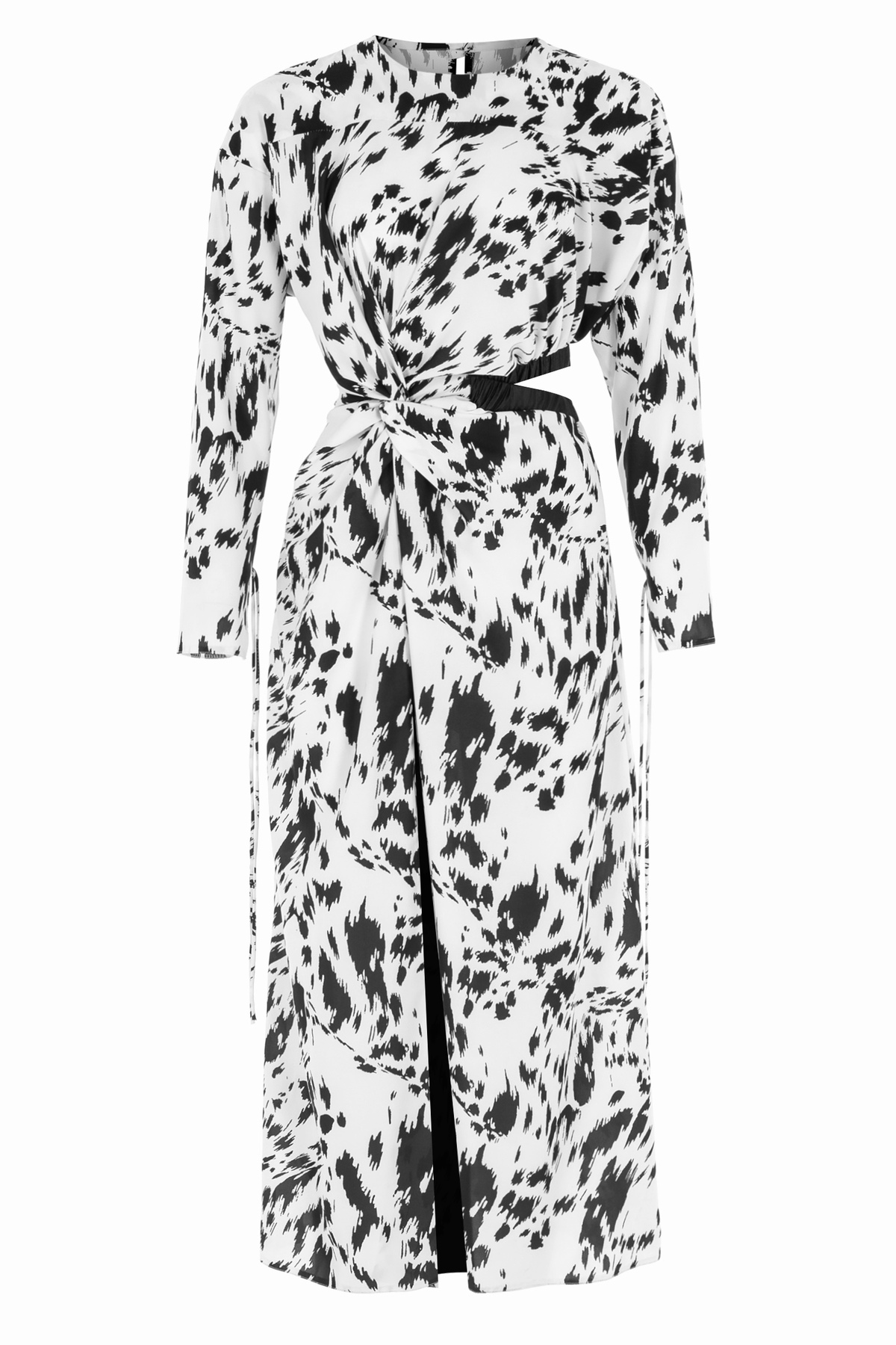 SEIZE THE NIGHT BIANCO Knot Detailed Slit Maxi Dress