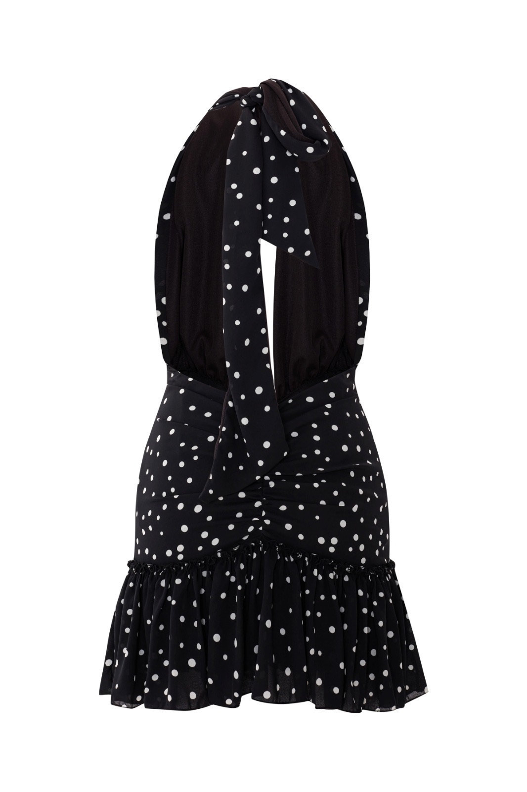 Spring Mini Polka Dot Dress with Floral Detail